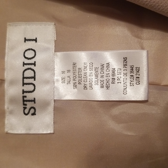 Stuidio 1 Tan and Black Suit Jacket Blazer Office Professional Women's Size 16 - Picture 3 of 4